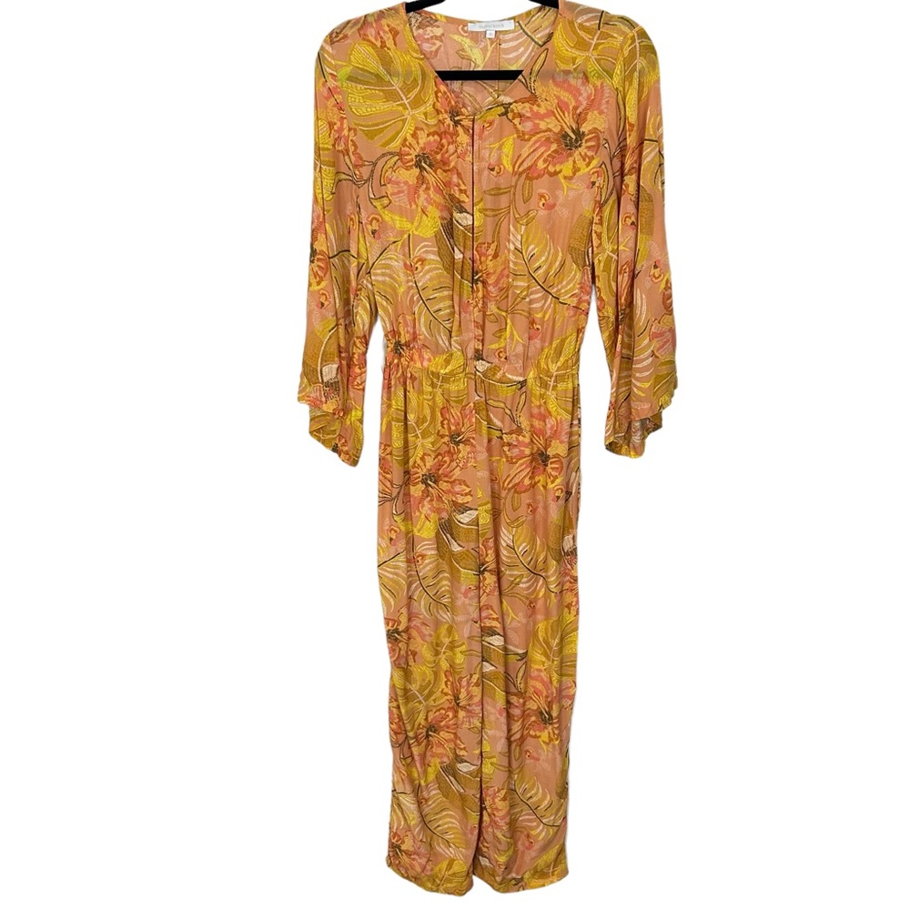 OLIVACEOUS Tropical Print Jumpsuit
